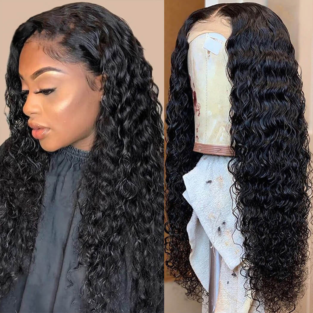 Angie Queen 13x4 T Part Lace Front Wigs Indian Deep Wave Human Hair Wigs 180% Density Pre-plucked