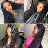 Angie Queen 13x4 Lace Front Wigs Brazilian Deep Wave Human Hair Wigs 180% Density Pre-plucked