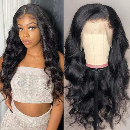 Angie Queen 13x4 Lace Front Wigs Indian Body Wave Human Hair Wigs 180% Density Pre-plucked