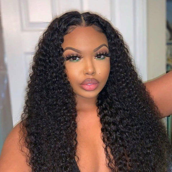 Angie Queen 4 Bundles with Closure Malaysian Curly Virgin Human Hair Weave Bundles