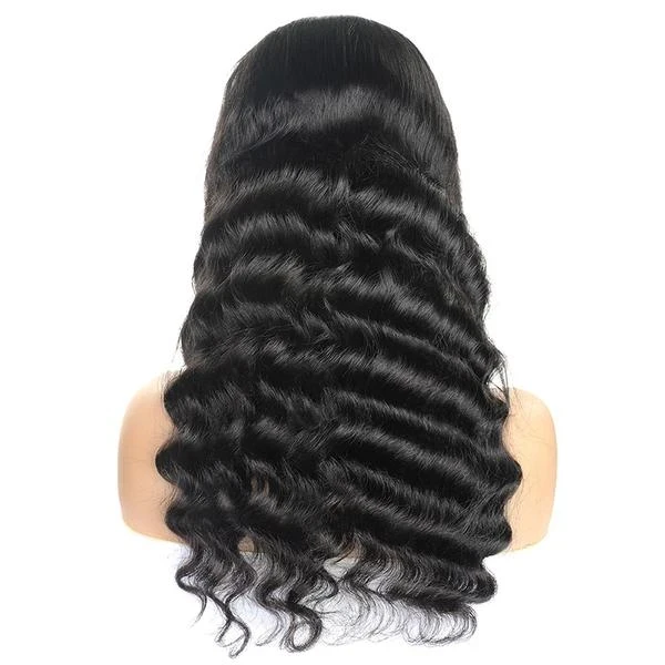 Angie Queen 4*4 Lace Closure Wigs Brazilian Loose Deep Wave Human Hair Wigs 180% Density Pre-plucked