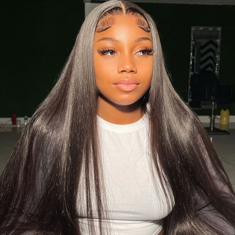 Angie Queen 3 Bundles with Closure Brazilian Silky Straight Virgin Human Hair Weave Bundles