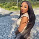 Angiequeen 13X1 T Part HD Lace Wig  Silky Straight Pre Plucked Virgin Hair 14-36 inches Long Transparent Wig