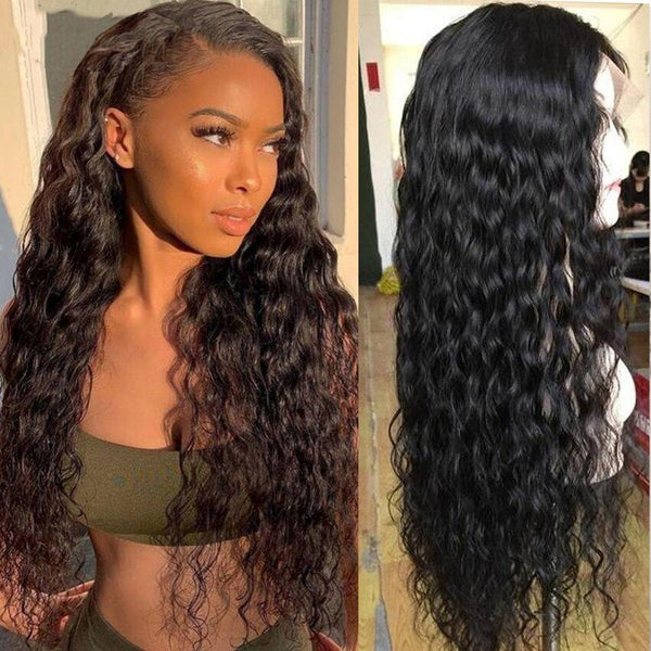 Cranberry 13x4 Lace Front Human Hair Wigs Indian Water Wave Lace Frontal Wig - Cranberry Hair