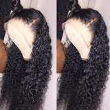 Angiequeen Water Wave Real 13X4 HD /Transparent 18-36 inches Natural Black Long Wig