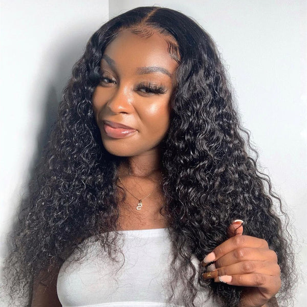 Angie Queen 13x4 Lace Front Wigs Brazilian Water Wave Human Hair Wigs 180% Density Pre-plucked