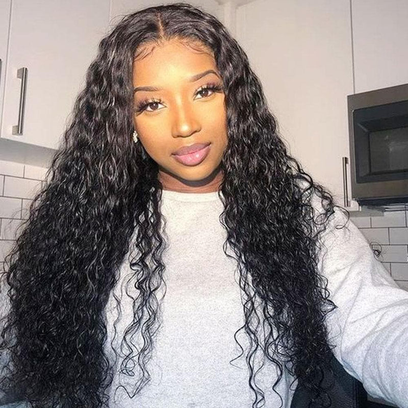 Angie Queen 4 Bundles with Closure Indian Water Wave Virgin Human Hair Weave Bundles
