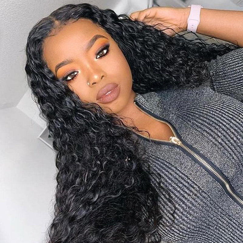 Angie Queen 4 Bundles with Closure Brazilian Water Wave Virgin Human Hair Weave Bundles